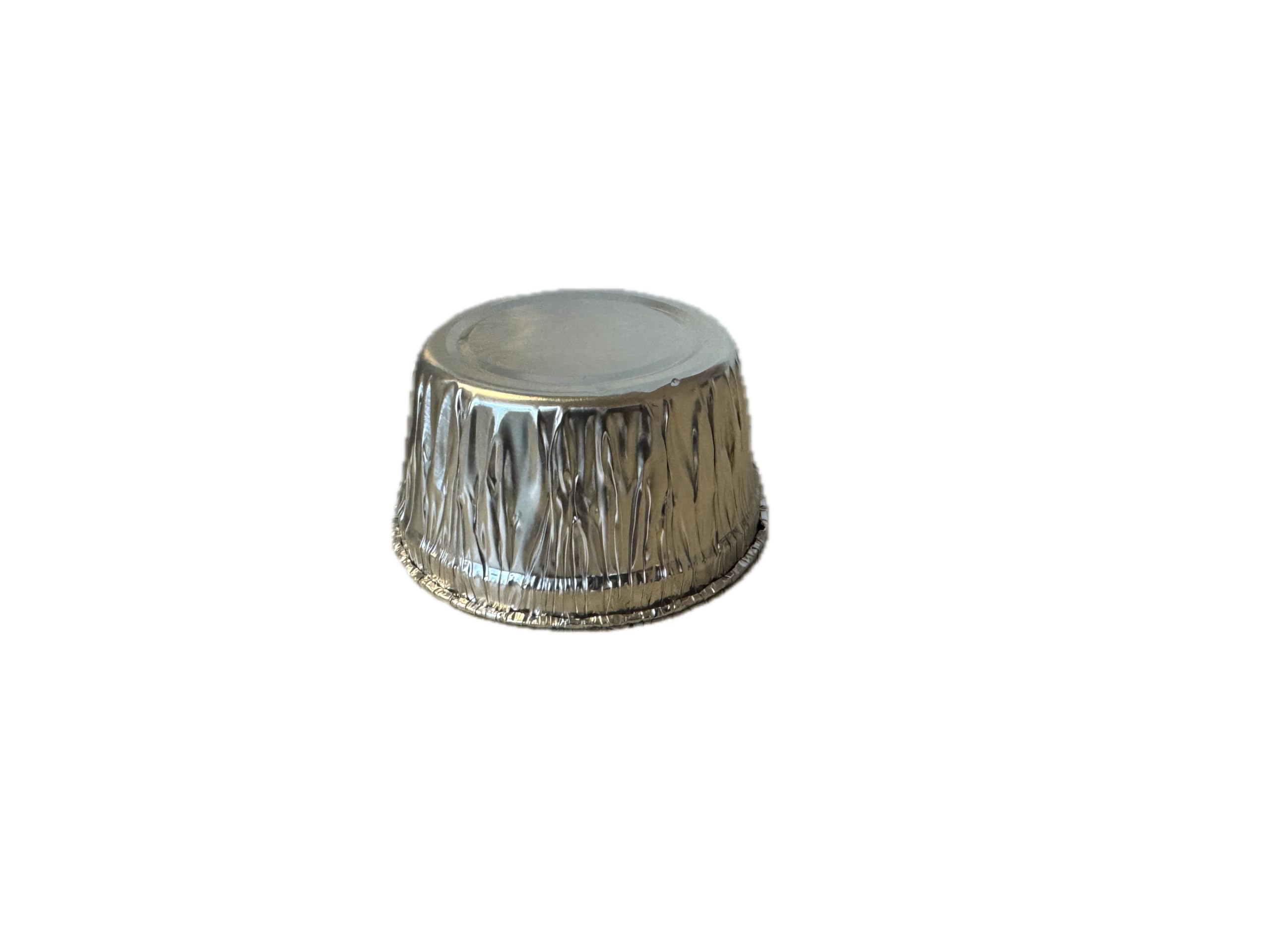 Moldes de aluminio de 4 onzas con tapas, moldes para magdalenas, moldes desechables de aluminio, aptos para congelador y horno, 3.5 pulgadas redondos (50)