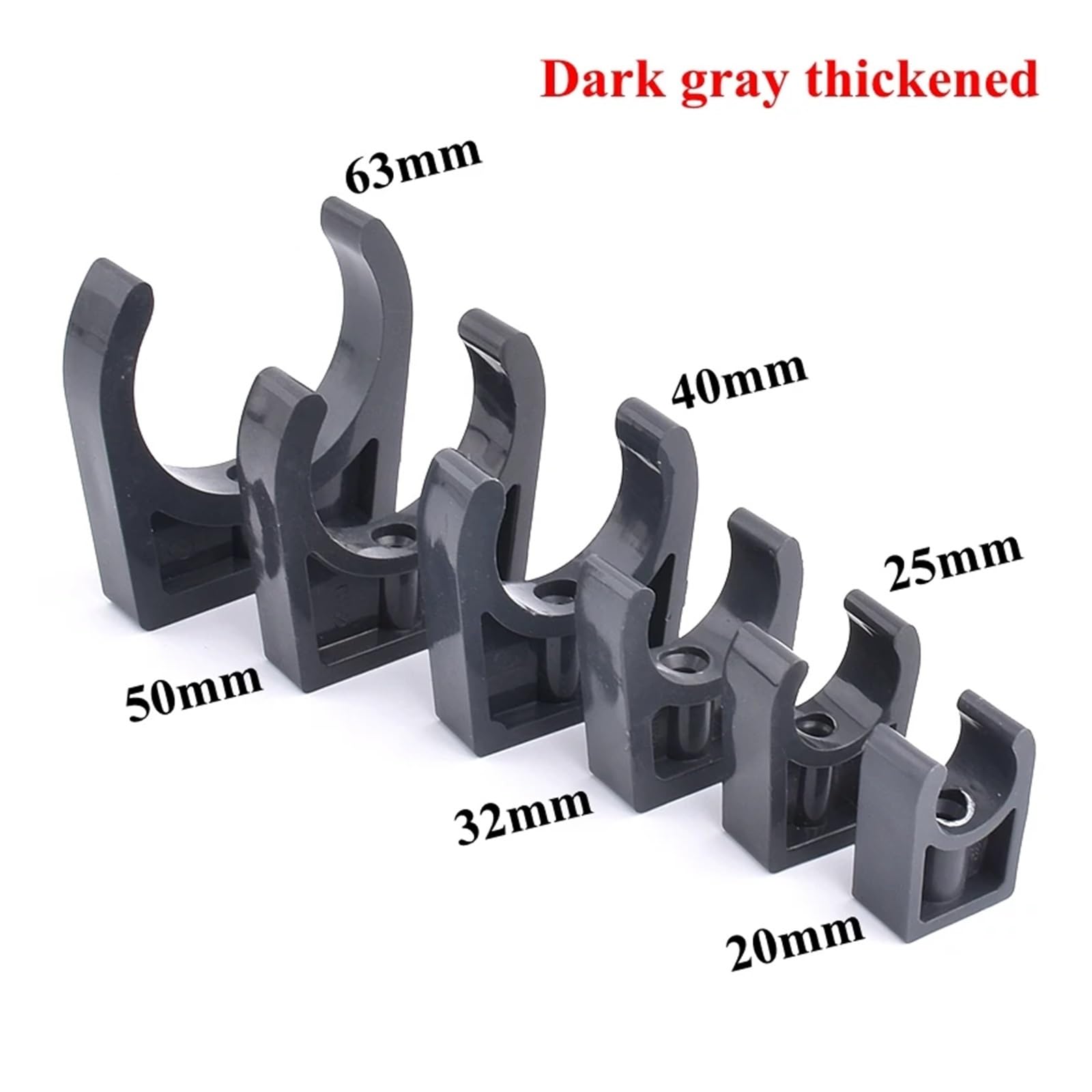 Plastikowe klipsy do węży 1/5/20 szt. Plastikowy zacisk w kształcie litery U UPVC do rur wodnych w akwarium(Dark Color 20mm,20Pcs)