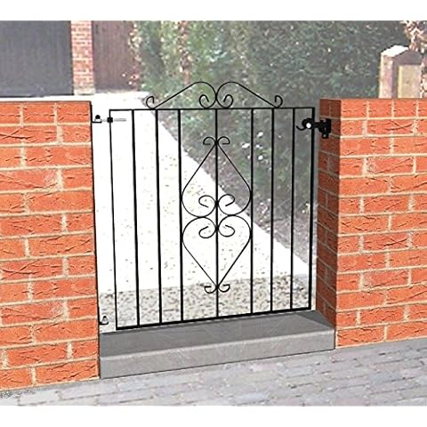 Ascot Wrought Iron Gate 910 x 740mm Black With Adjustable Gate Fixing Kit 8029003 Cover