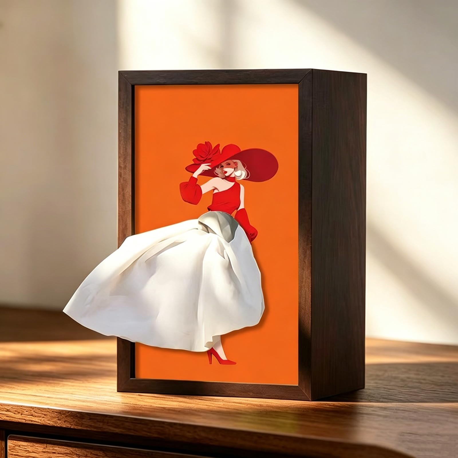 Ballet Girl Art Decorative Tissue Holder Wooden Desktop Napkin Box Lady