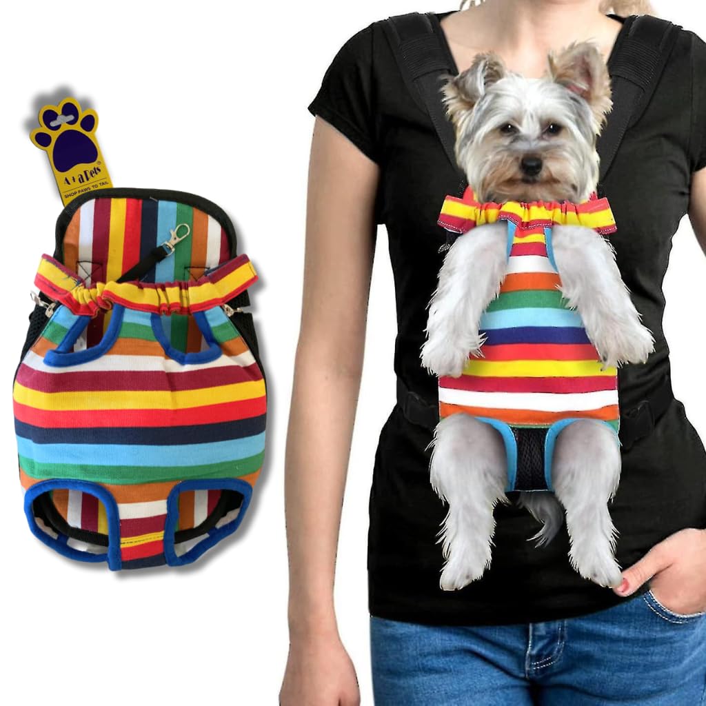 A+a Pets Hands-Free Travel Colorful Carrier Backpack - Secure, Comfortable, Adjustable and Stylish Bag with Security Leash for Cats, Small Dogs & Puppies, Easy-Fit for Air Travel, Hiking (S) (B0CG63JLY7) Amazon Price History, Amazon Price Tracker