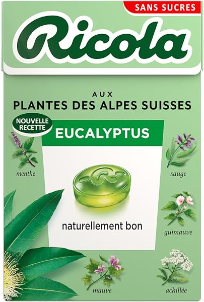 Ricola - 20 Boîtes de 50g -Bonbons aux Plantes Suisses - Parfum Eucalyptus - Rafraîchissant - Sans Sucres - - 3