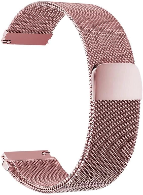 Colorcase Smart Watch Strap 20mm Compatible with AmazFit Active Smart Watch - Mangetic Mesh Chain Strap -Rose Pink