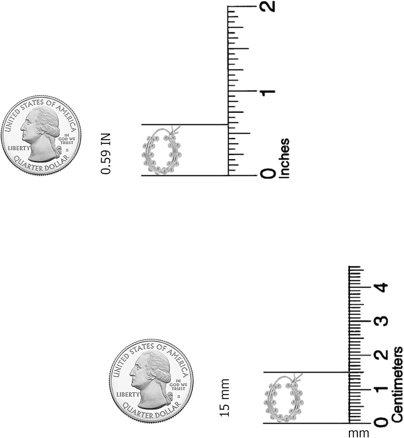 LeCalla 925 Sterling Silver Chunky Hoop Earrings for Teen Women | Double Beaded Hoop Earrings | Small Classic Click-Top Hoop Earring's - Image 5