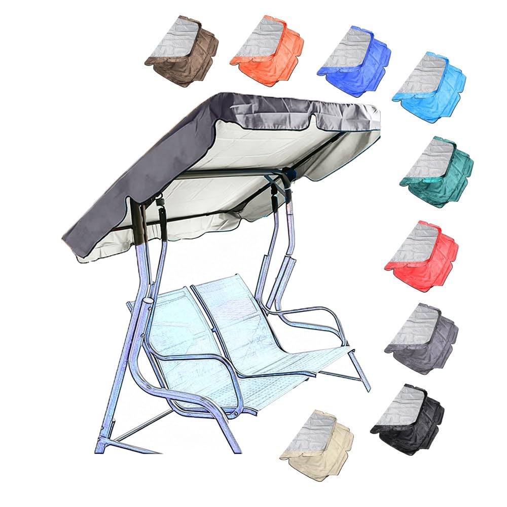 Techo De Repuesto Para Columpio Jardin 142×120cm 190x120cm Toldo De Repuesto Para Silla Colgante 210D Tela Oxford Toldo Recambio Balancín Exterior 2/3 Plazas(Gray,190x120cm/75x47in)