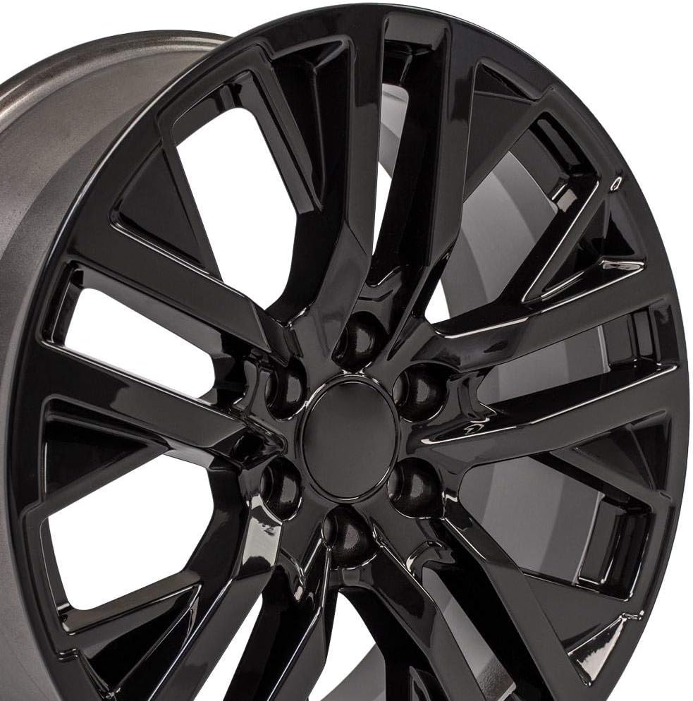 OE Wheels CV38 22 Inch Rim Fits Sierra 1500 Style 6x139.7 22x9 Gloss Black - Hollander 5903 (1)