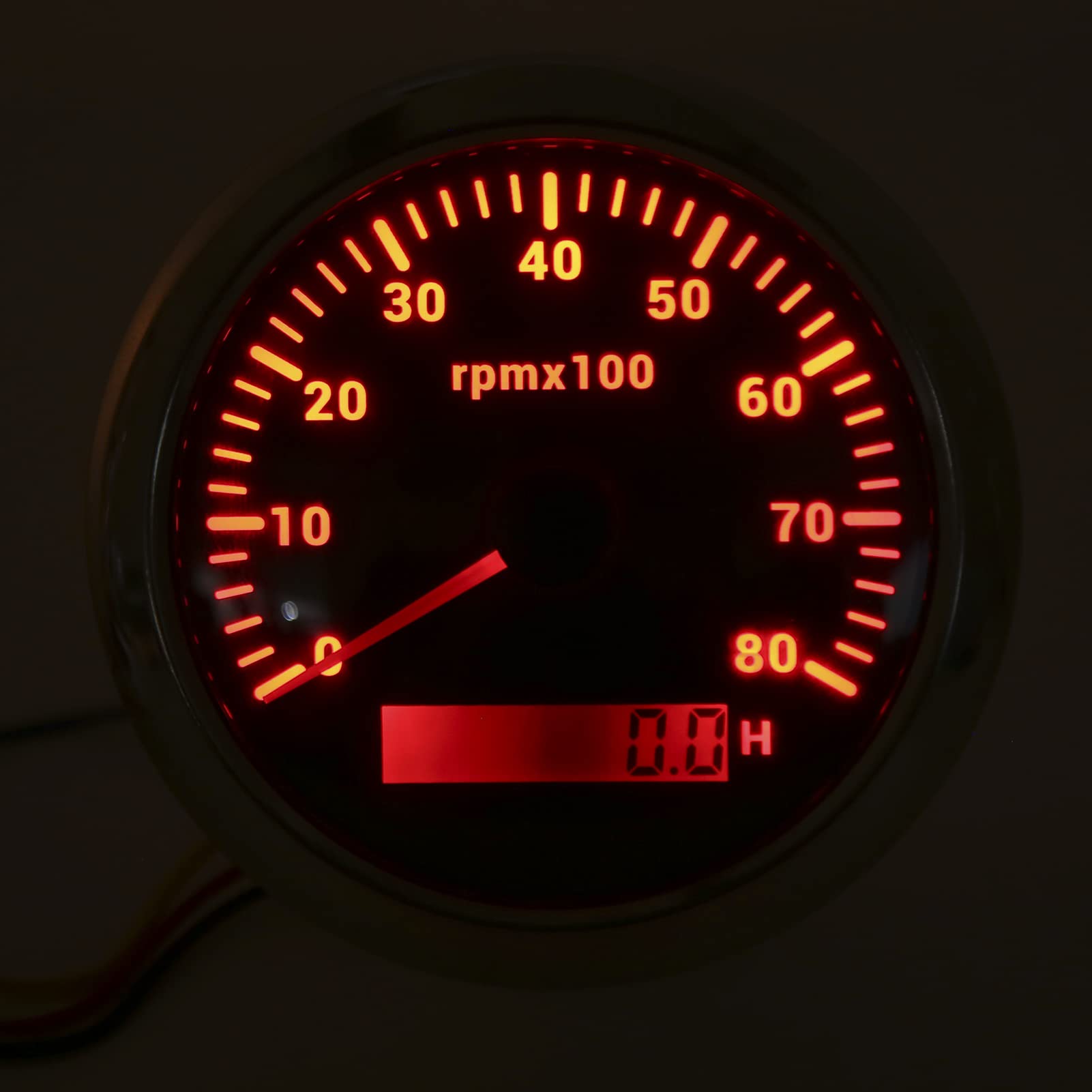 Tacómetro Digital Universal 85 Mm / 3,35 Pulg. Medidor de RPM Marino Fuera de Borda Resistente al Agua (Negro)