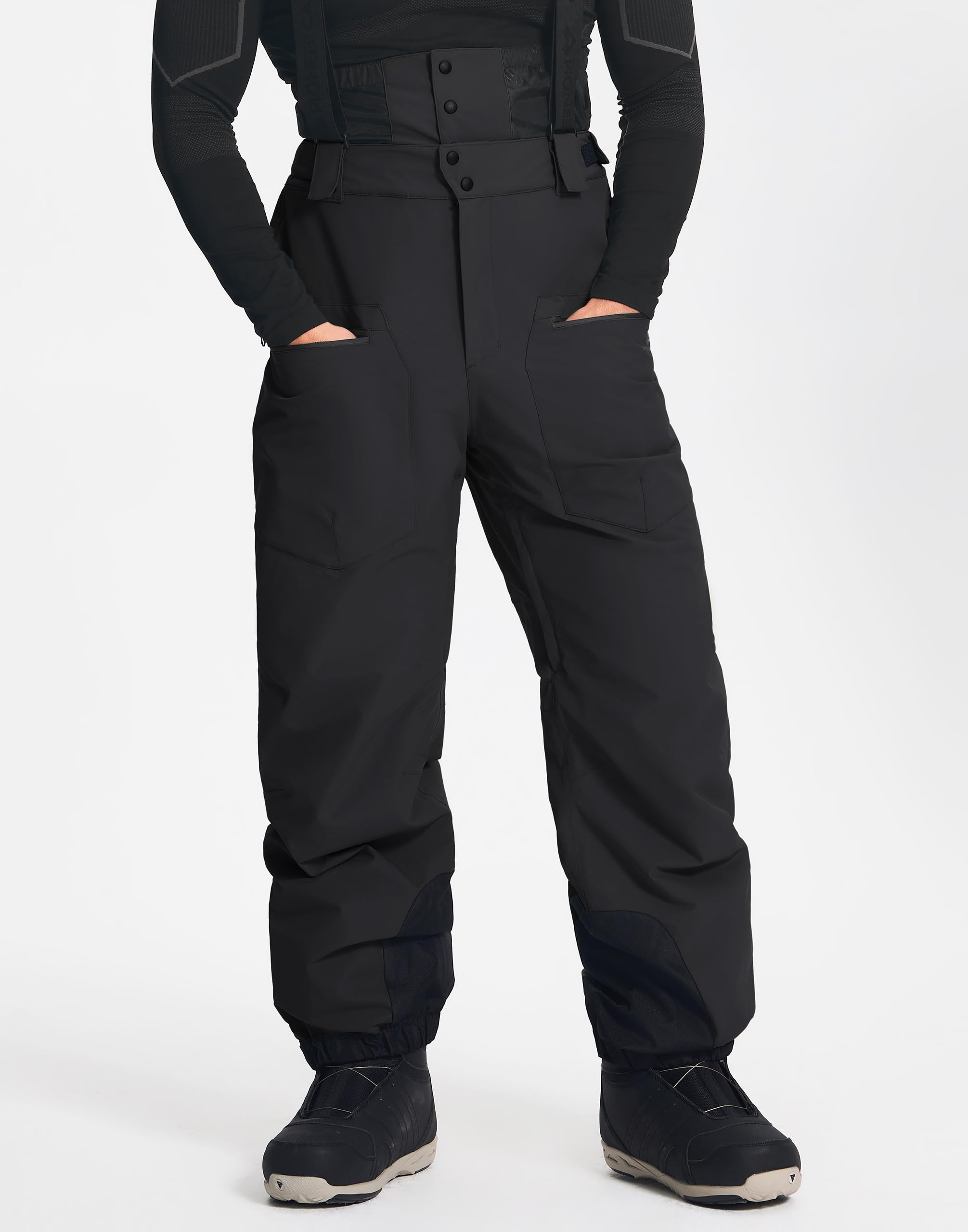 Pioneer Camp Skihose Herren Baggy Wasserdicht 15000mm - Ski Hose mit Verstellbaren Trägern & Belüftung - Snowboard Hose Herren für Tiefschnee - Atmungsaktiv 7000g/㎡, Winddicht, Robust