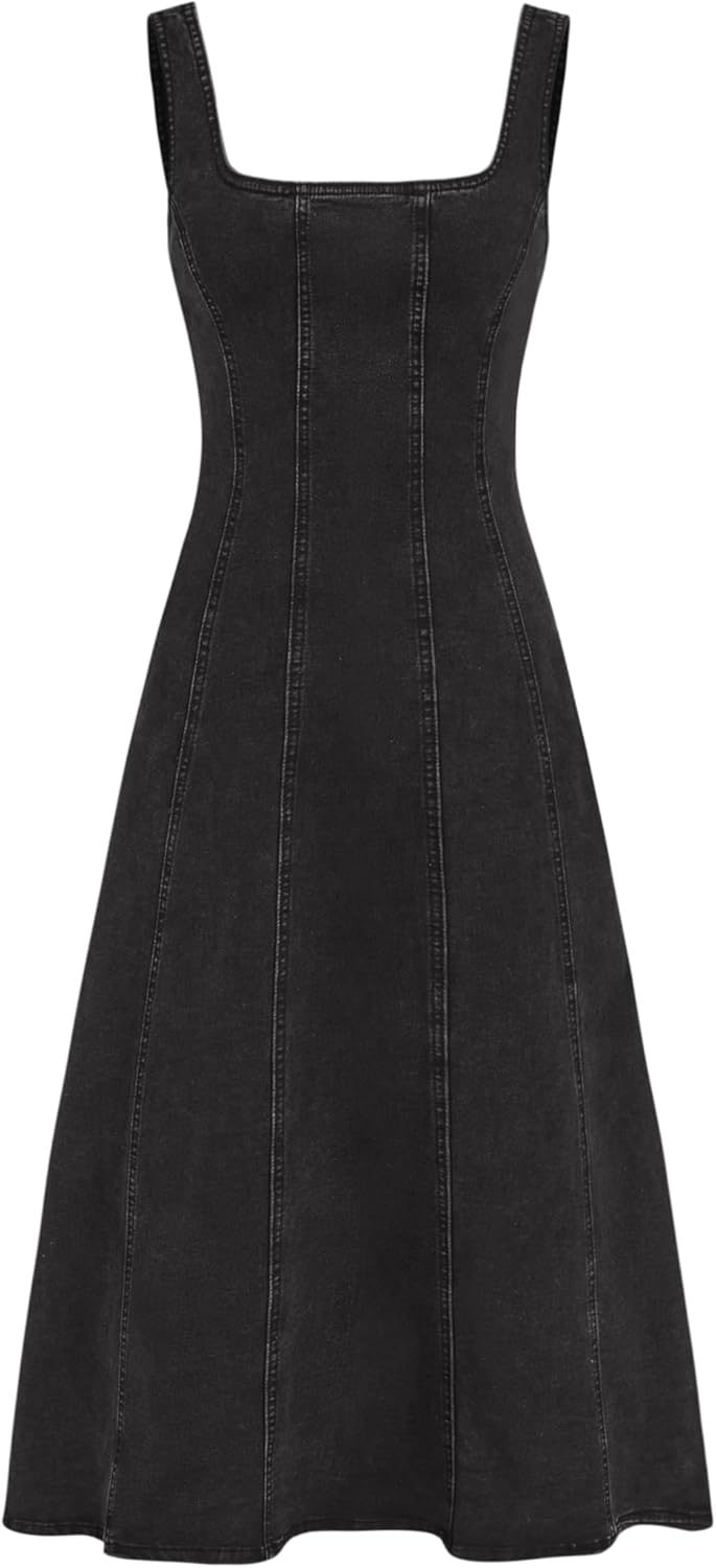 CIDER Denim Ruffle Cami Maxi Dress