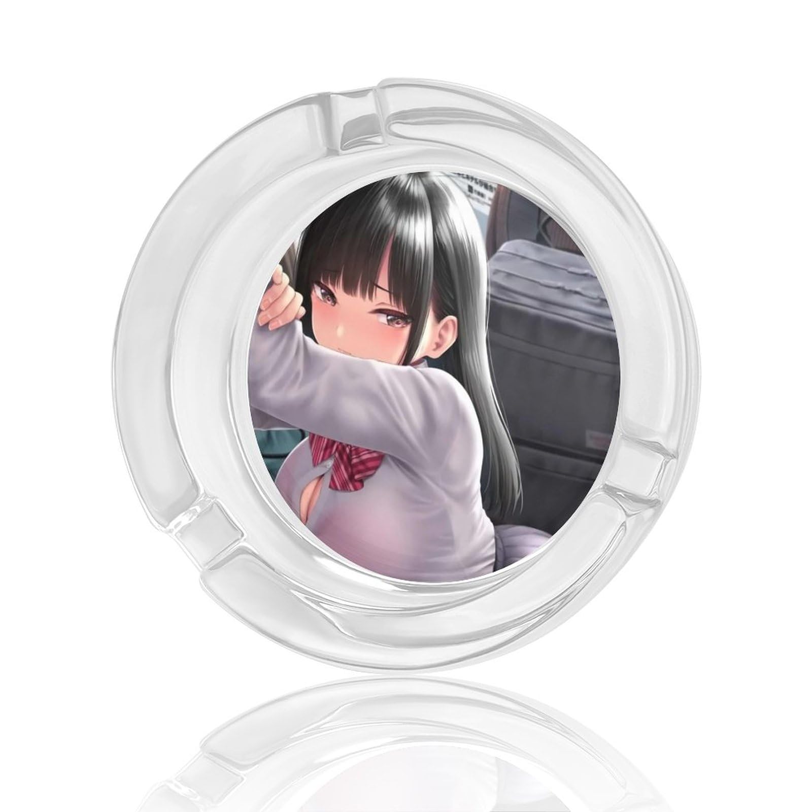 Amazon.co.jp: ガラス灰皿 可愛いアニメ柄 アニメの女の子 18r 円形