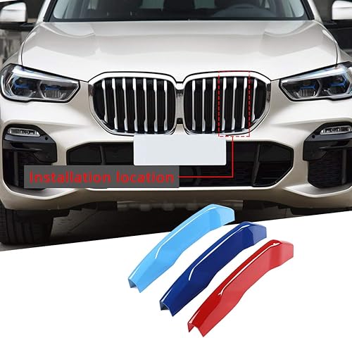 ABS Car Exterior Rejillas Delanteras Tira Inserción Adhesivo Trim para BMW X5 G05 2019 Accesorios Exteriores (Configuración baja)