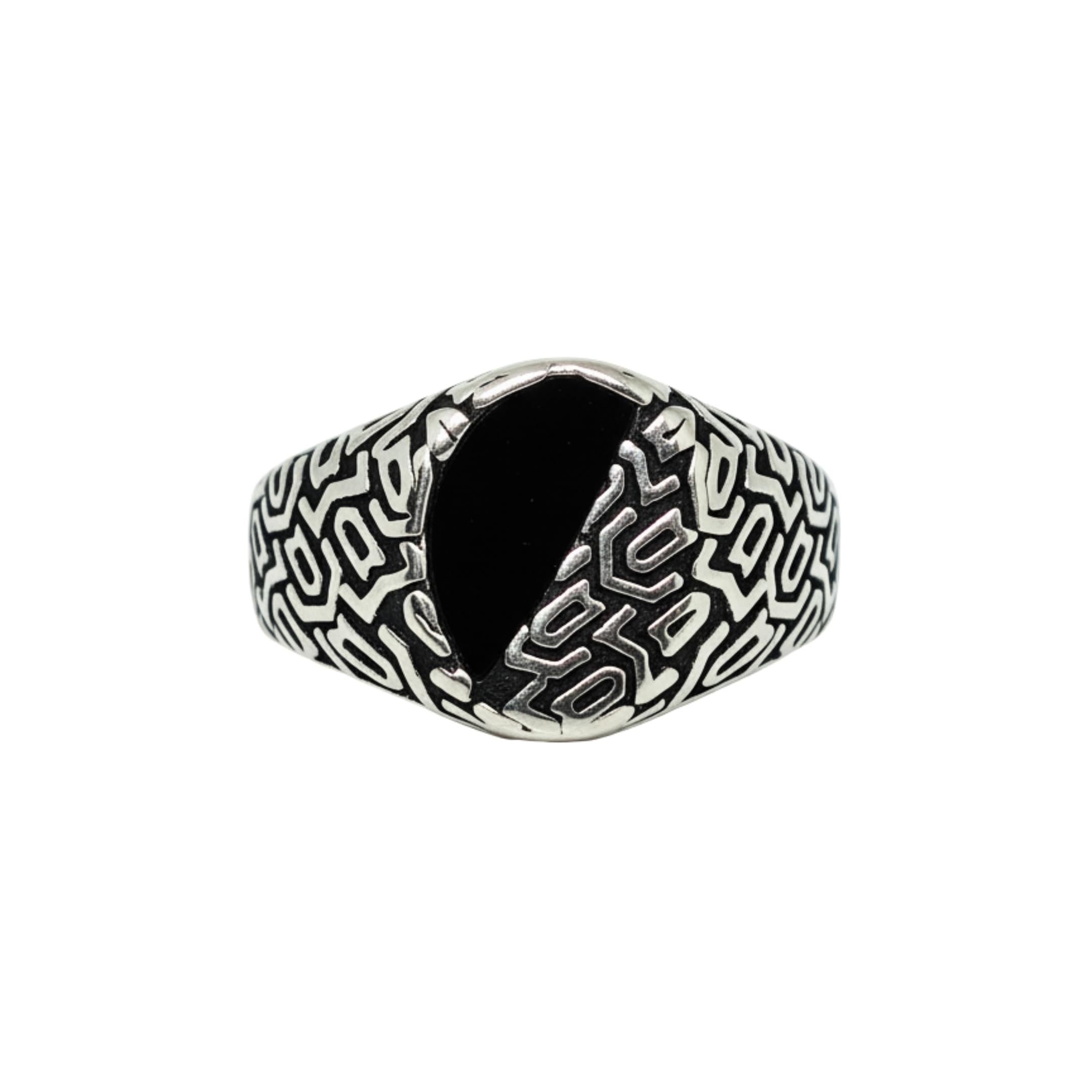the men thing Royal Series - NIGHT GRIM RING - Pure Stainless Steel Men’s Steel-Plated Ring – Statement Luxury Jewelry (Size : 17-21-27)-picture-34