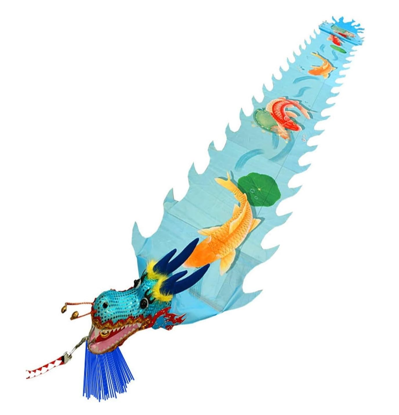 BJfhRH Outdoor Sports Traditional Chinese Lion Dance Ribbon Streamer 3D Plastic Dragon, Cloth Props For Fitness Exercise Performance Festival Celebration(A,10m)