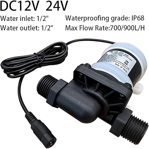 Miniatura 3 de JT-750 IP68 DC 12V 24V Bomba de agua sin escobillas Eje de acero inoxidable 12 pulgada Adaptador de manómetro británico Calentador de agua Bomba de