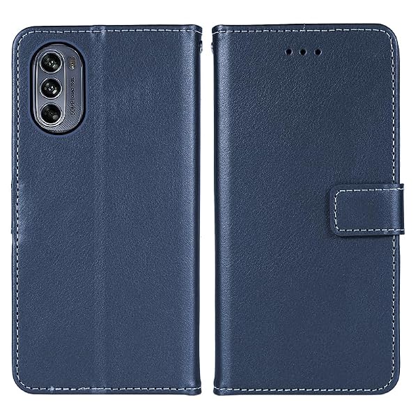 FDCWTSH Phone Cover for Motorola Moto G62 5G Wallet Case Wrist Strap Lanyard and Leather Flip Card Holder Folio Purse Credit ID Slot Magnetic Stand Cell Accessories G 62 62G Girls Women Men Blue by FDCWTSH - Used condition - Image 7