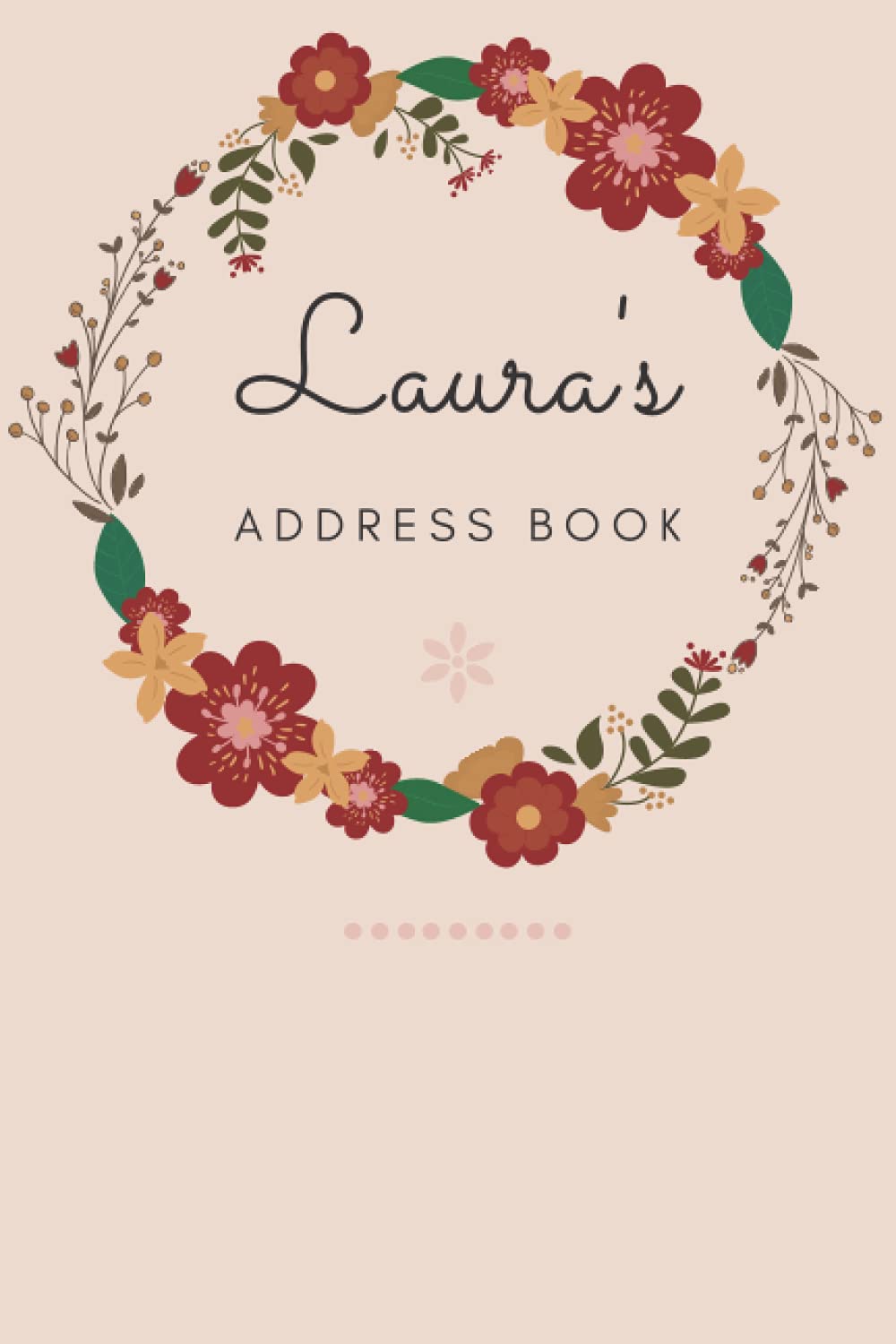 Address Book | Laura: Autumn Circle | 6 x 9 inches | Names | Addresses | Phone Numbers | Emails | Social Media | Notes