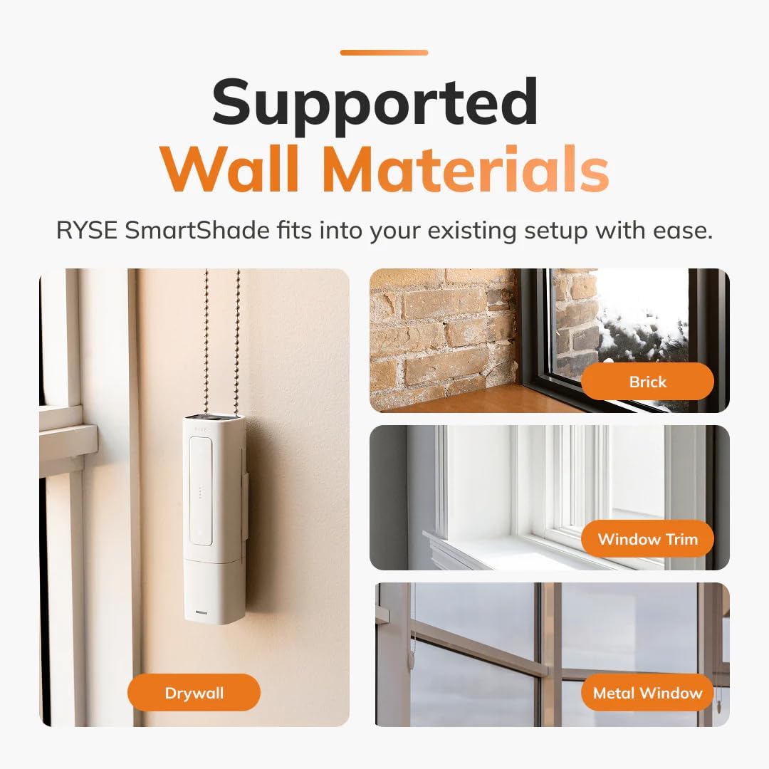 RYSE SmartShade & Wired Plug | Retrofit & Upgrade Existing Beaded Blinds | Convert Normal Shades into Motorized Electric Shades | Easy Control with RYSE Smartphone App | Lifts Blinds up to 9ft x 9ft