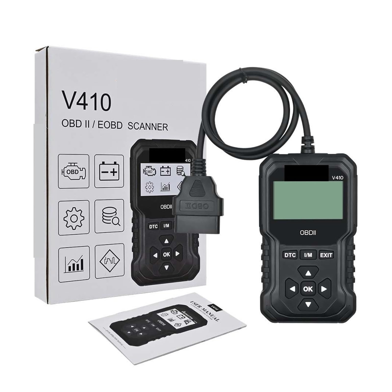 Lettore di Codici, Strumento di scansione for la Ricerca Codici DTC OBD2 for autoveicoli V410 for diagnosi guasti 'Auto per Il Controllo del Motore dell'auto