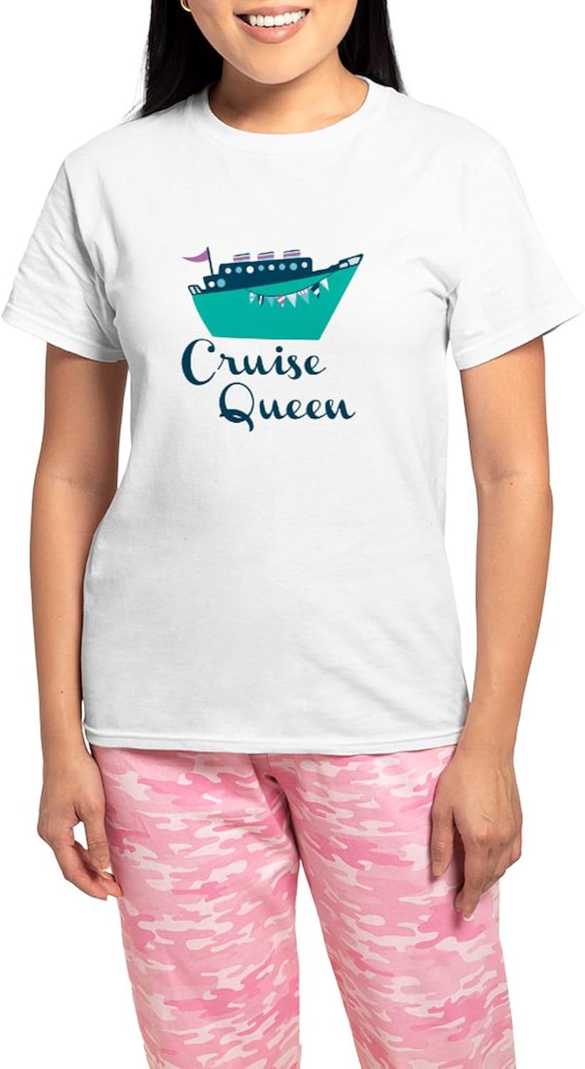 CafePress Cruise Queen Pajamas Women's Novelty Cotton Pajama Set, Comfortable PJ Sleepwear