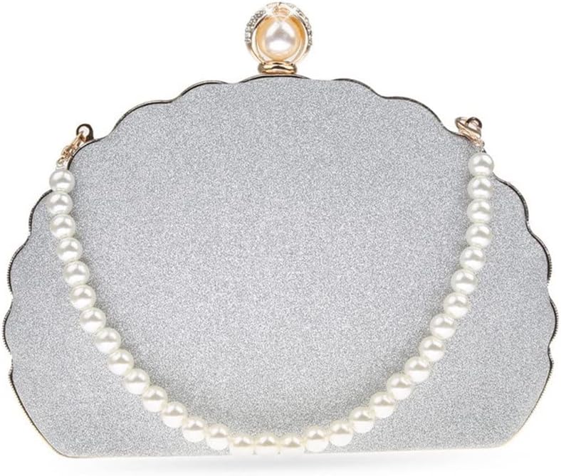 Women Sequined Day Clutch Pearl Diamonds With Beaded Shoulder Chain Small Evening Bags Purse