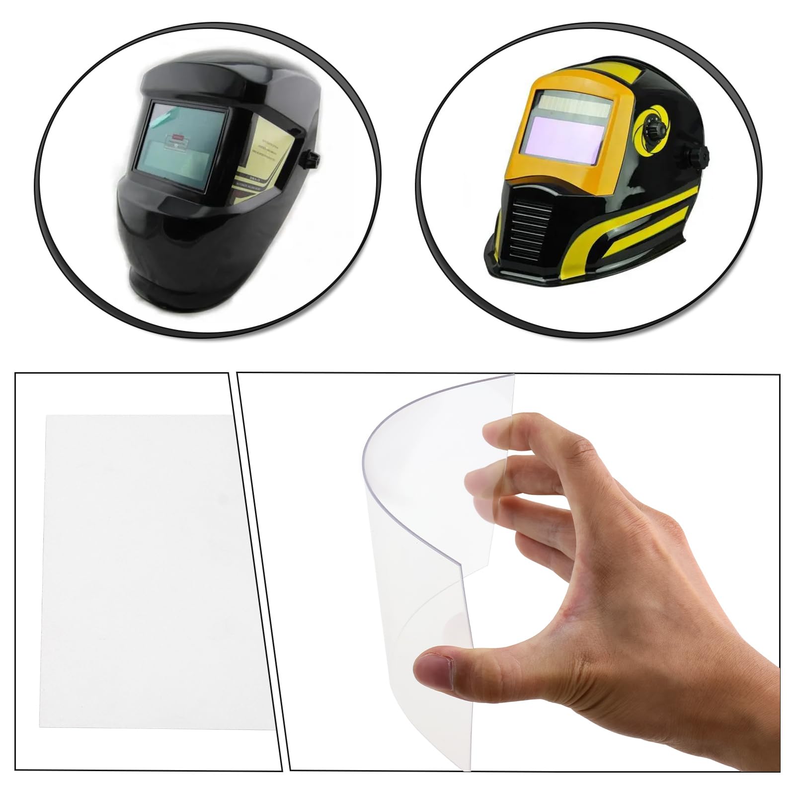 OTOTEC 15pcs Welding Protective Lens Welding Helmet Lens Replacement Welding Helmet Transparent Protective Plate Spare Replacement Lens 138x122x1mm - Image 3