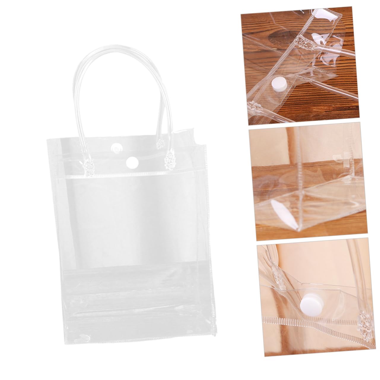 Beaupretty Portable Creative Container for Women 10pcs Plastic Bags Handles Handbag Packaging for Clothing Store Wedding