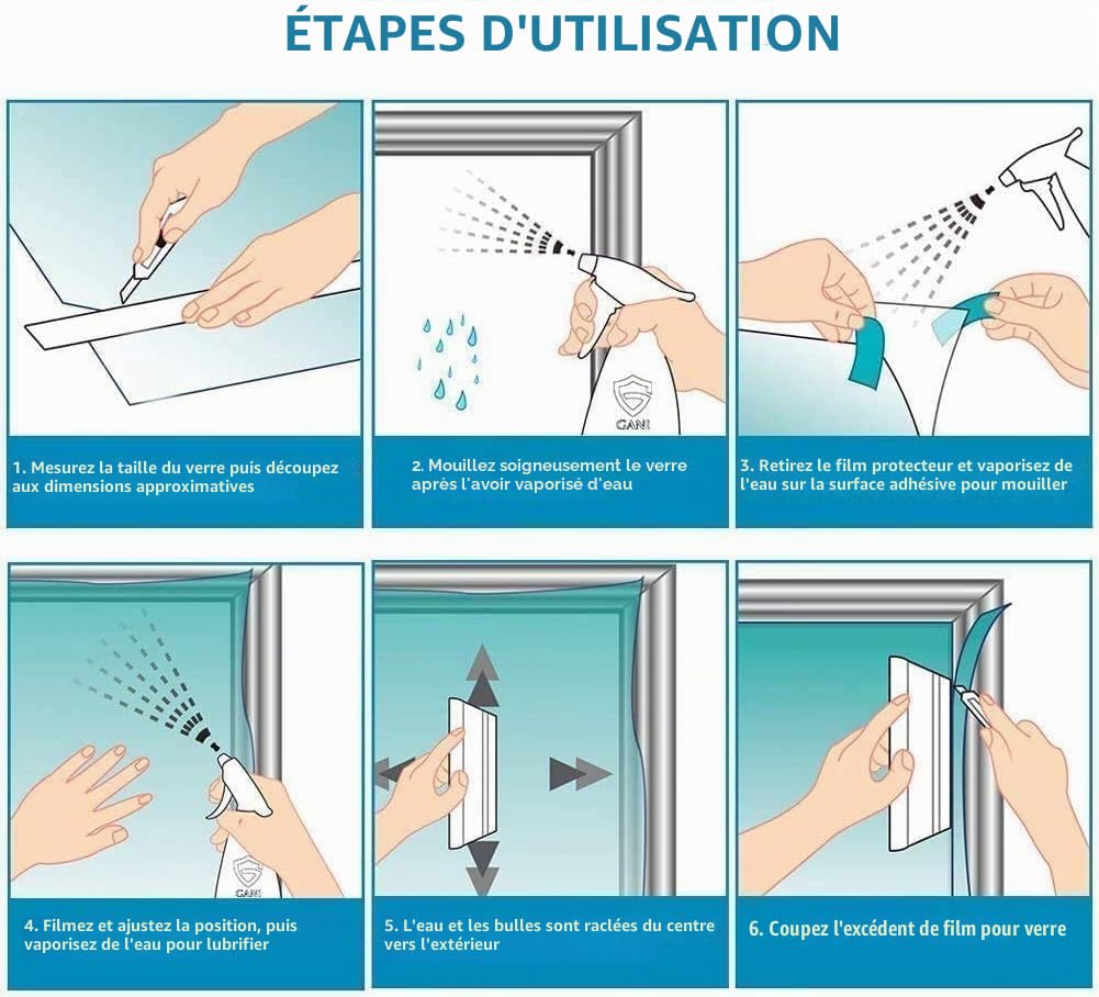Film Fenetre Anti Regard 100x400cm Film Anti Chaleur Film Anti UV Fenetre | Film Sans Tain pour Fenetre, Film Occultant Fenêtre, Film Miroir pour Fenetre pour Salon, Chambre, Bureau, avec Accessoires