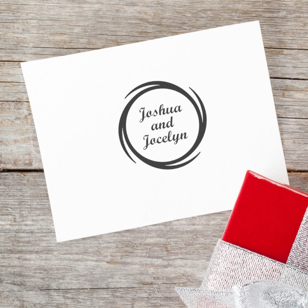 Tampon caoutchouc rond Script Bold pour personnaliser vos faire-part