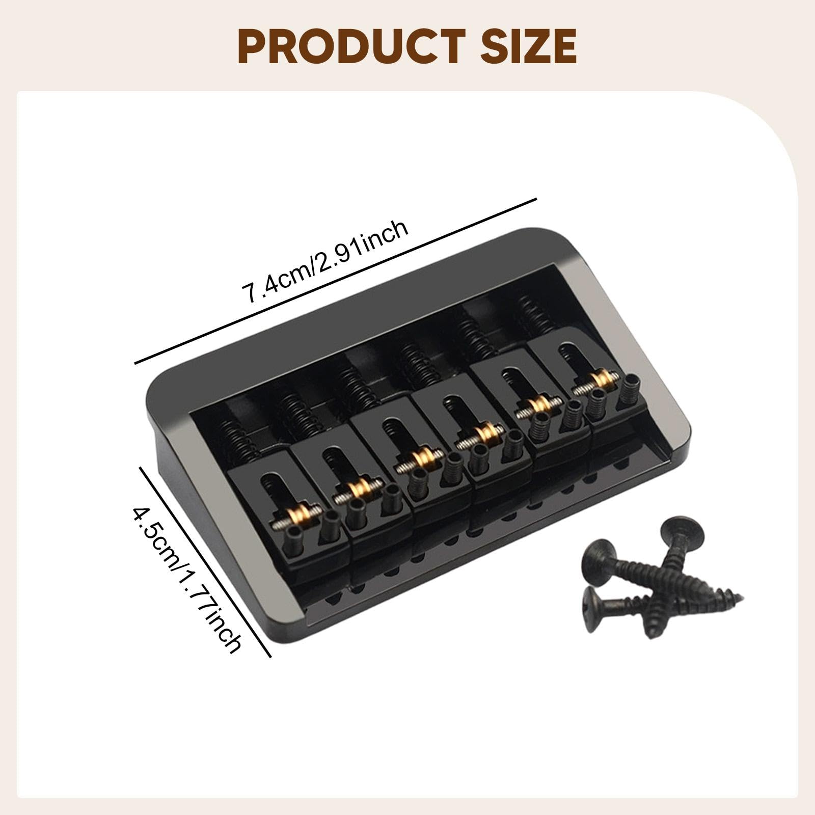 Generic Chevalet Fixe de Basse En Alliage de Zinc, Multifonctionnel avec Vis de Fixation, pour Guitare électrique et Basse, Noir