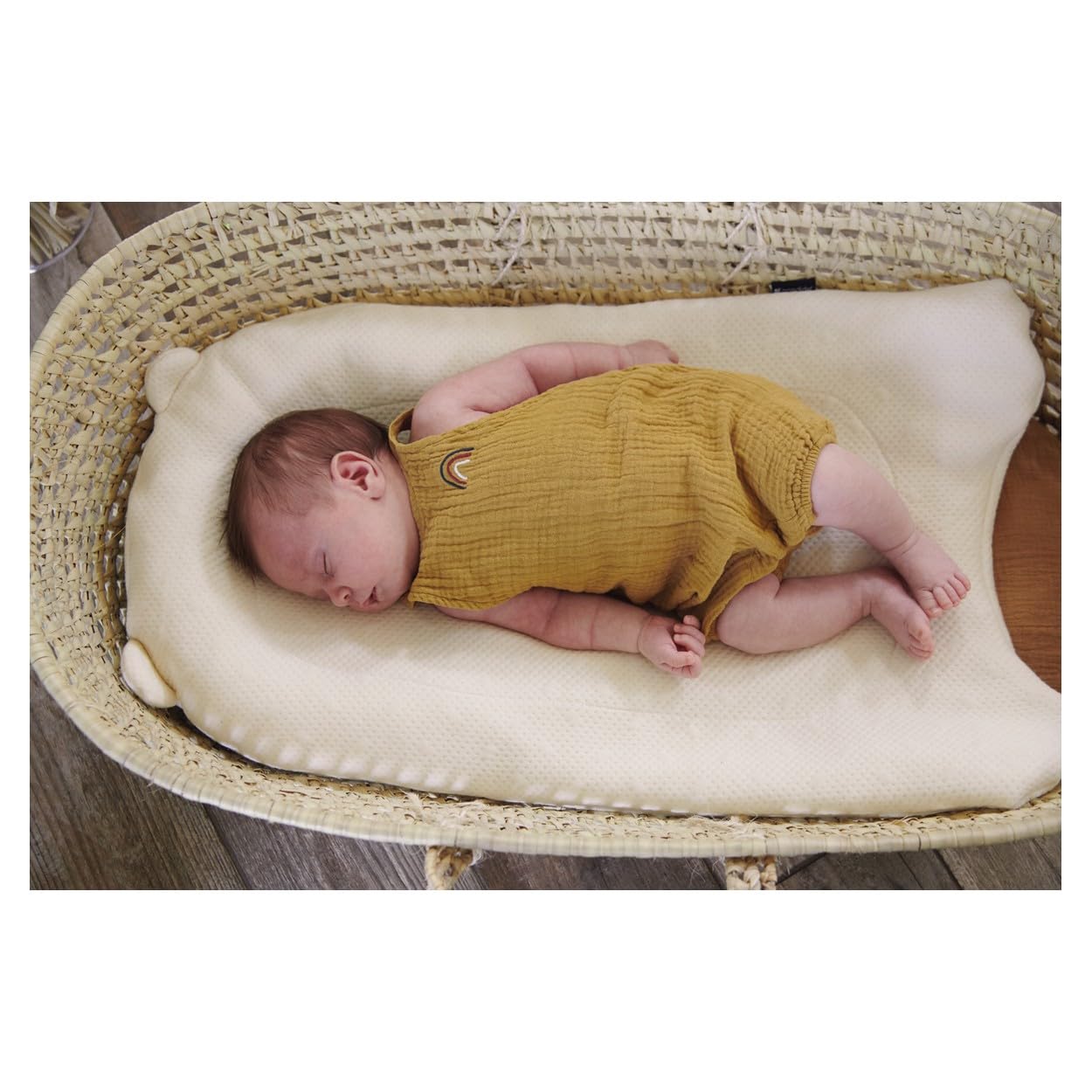 Candide Topponcino Schlafstütze für Babys – Montessori-Methode – Stillunterlage – Abnehmbarer Bezug – Babymatratze – 46 x 70 x 2-5 cm