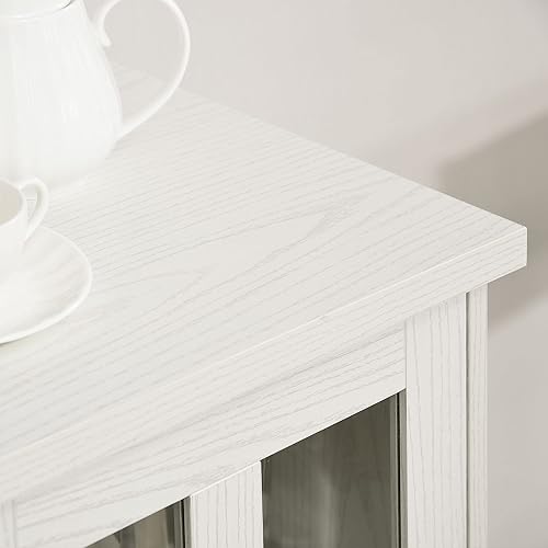 Miniatura 8 de HOMCOM Moderno gabinete de buffet con puerta corrediza, gabinete de bar de vino con almacenamiento, gabinete de almacenamiento de cocina con