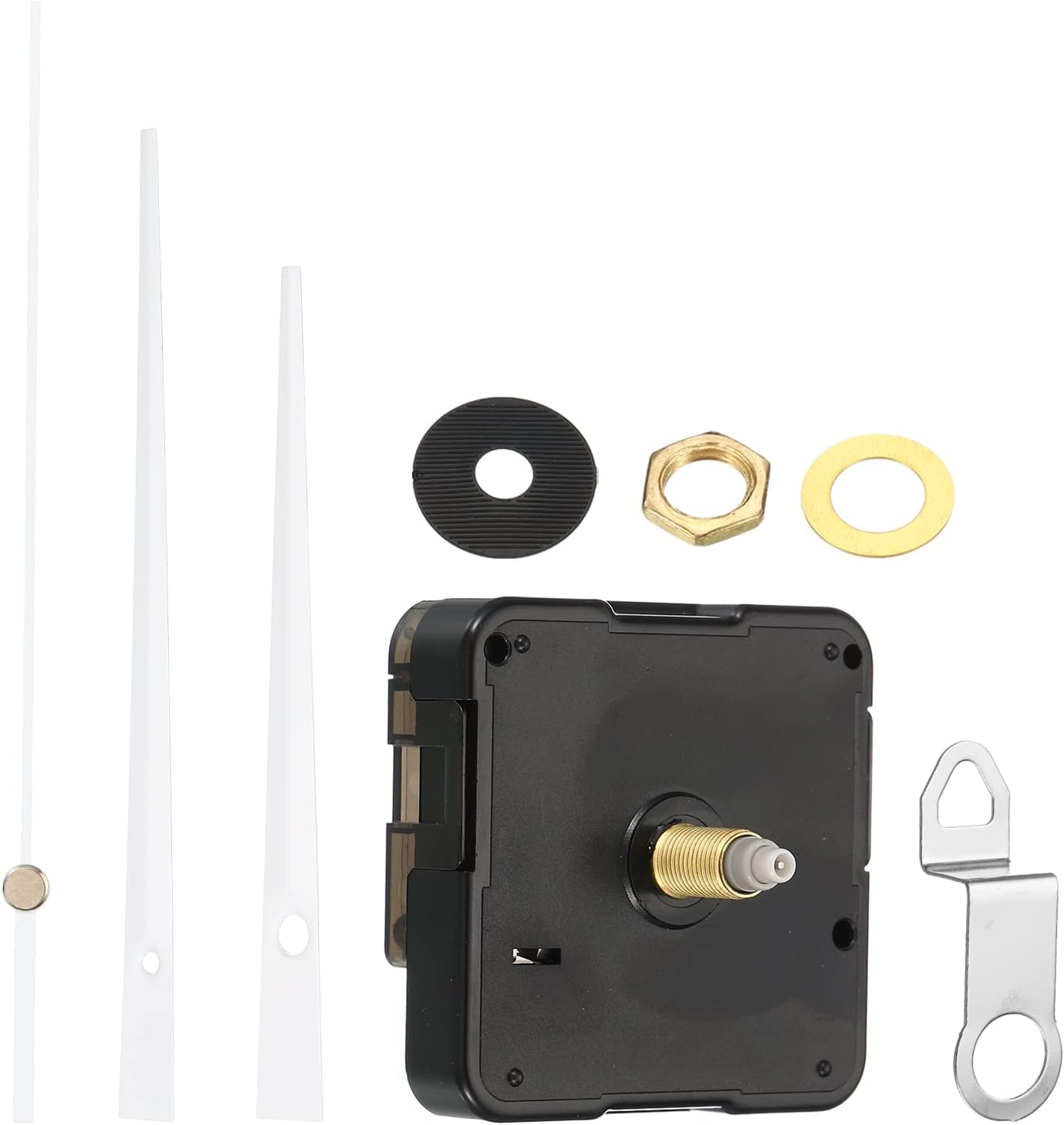 Clock Mechanism Replacement, 1 Set Quartz Clock Mechanism Battery Operated DIY Hanging Wall Clock Hands Motor Movement Kit Repair Parts Metal, White