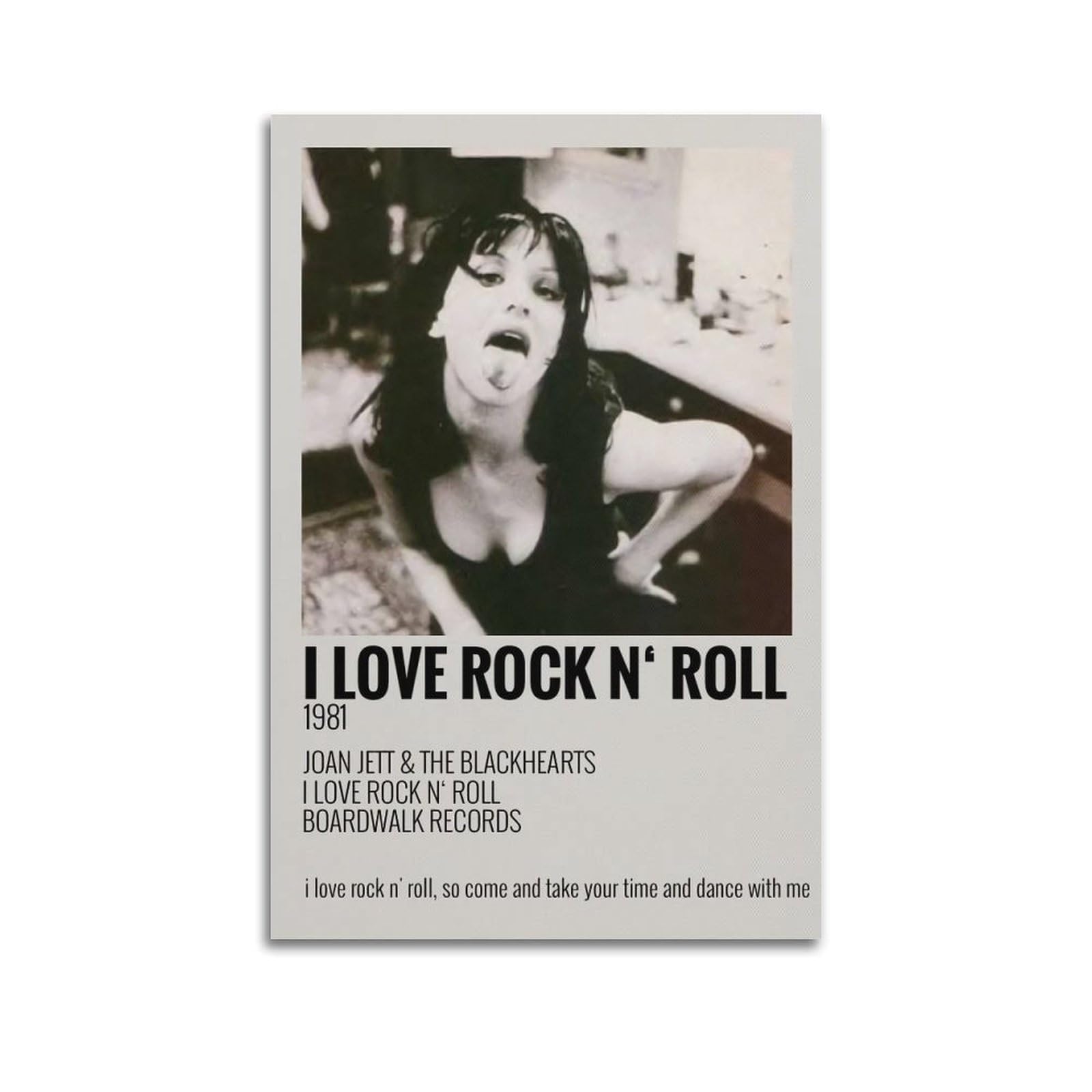 Poster « I Love Rock N' Roll » - Décoration Murale 60x90 Cm - Style Rétro