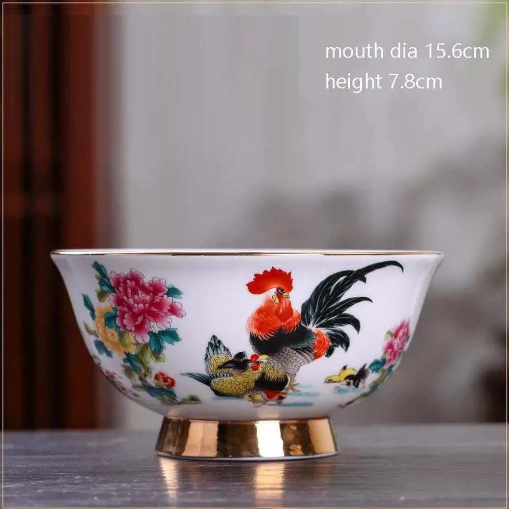 Jingdezhen Bol en céramique Motif poulet 15,6 cm