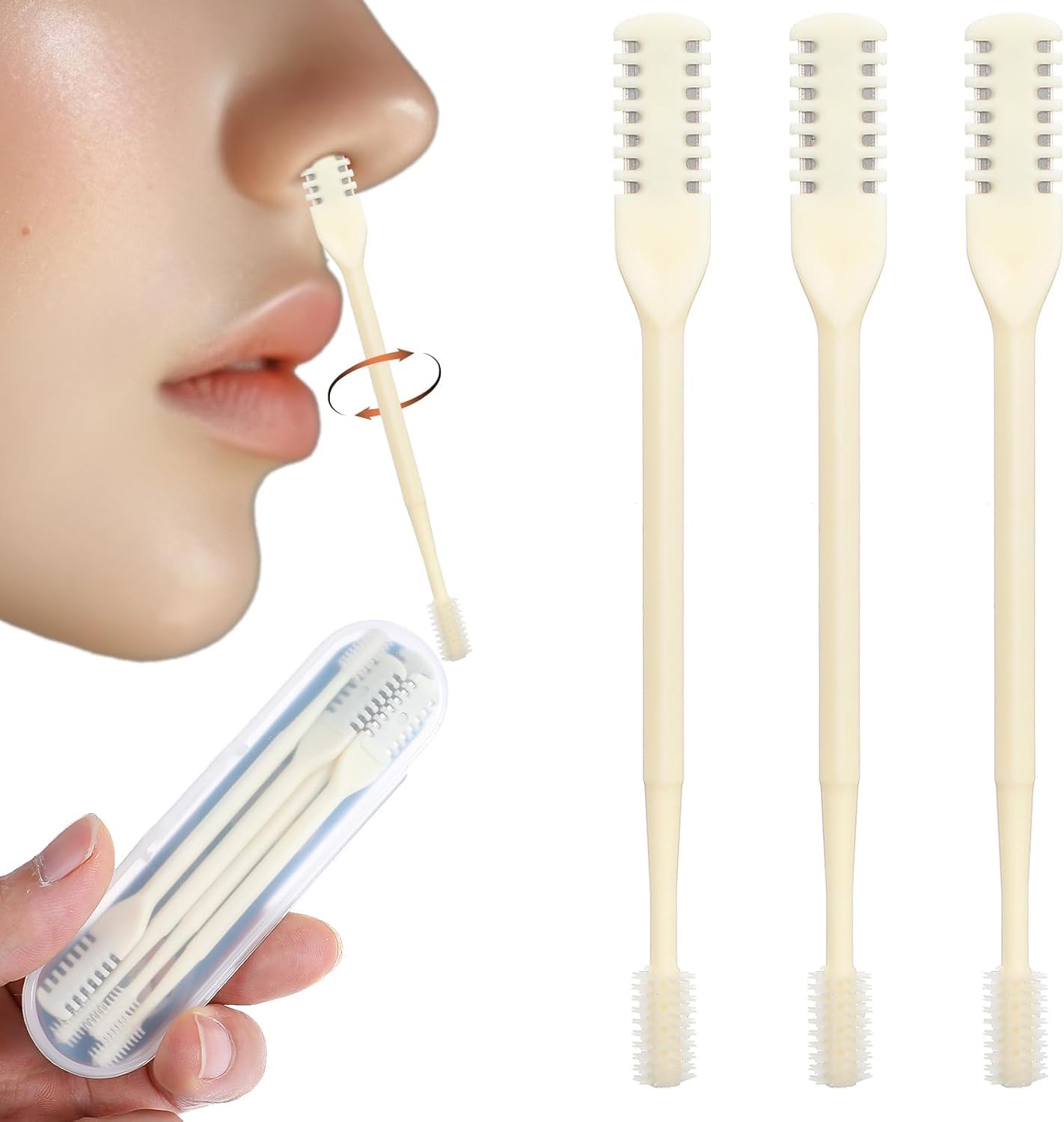 Nasal Hair Cutter Upgraded Double Sided Nose Knife Manual 360 Nostril Hair Remover Tool Nose Hair Trimmer for