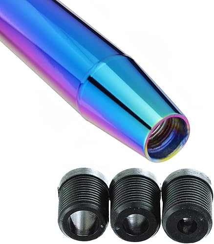 Miniatura 43 de Abfer Pomo de palanca de cambios larga para automóvil, pomos de palanca de cambios con peso, palanca de cambios de metal para la mayoría de Plateado