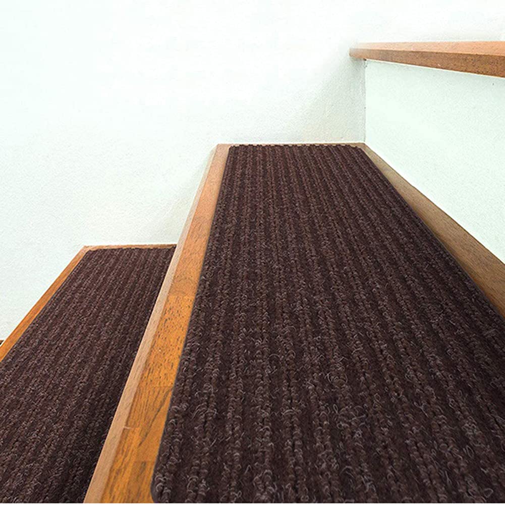 Paquete de 15 Peldaños Antideslizantes para Escalera de Madera - 20x76cm - Marrón - Previene Resbalones en Superficies - Ideal para Niños, Ancianos y Mascotas - 13uds.