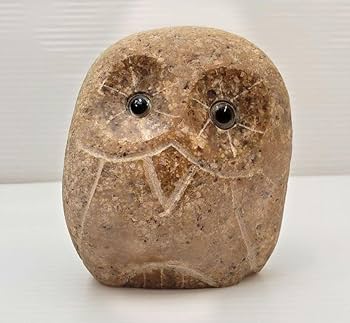 Amazon.co.jp: ふくろう 石の置物 御影石 商売繁盛 石 フクロウ