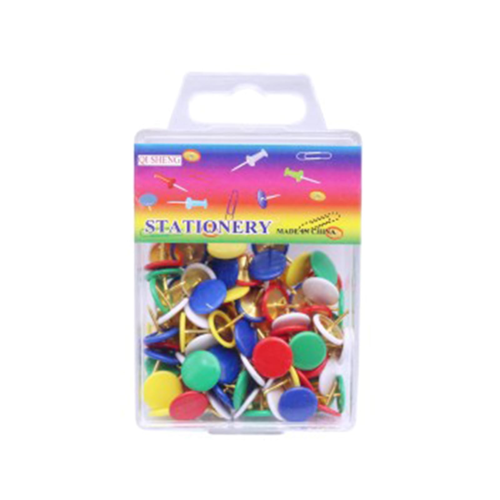Thumb Tacks 100 Count, Colors Roundness Push Pins Decorative Tacks for Corkboard Marking Maps Flat Push Pins Decorative for Foam Board