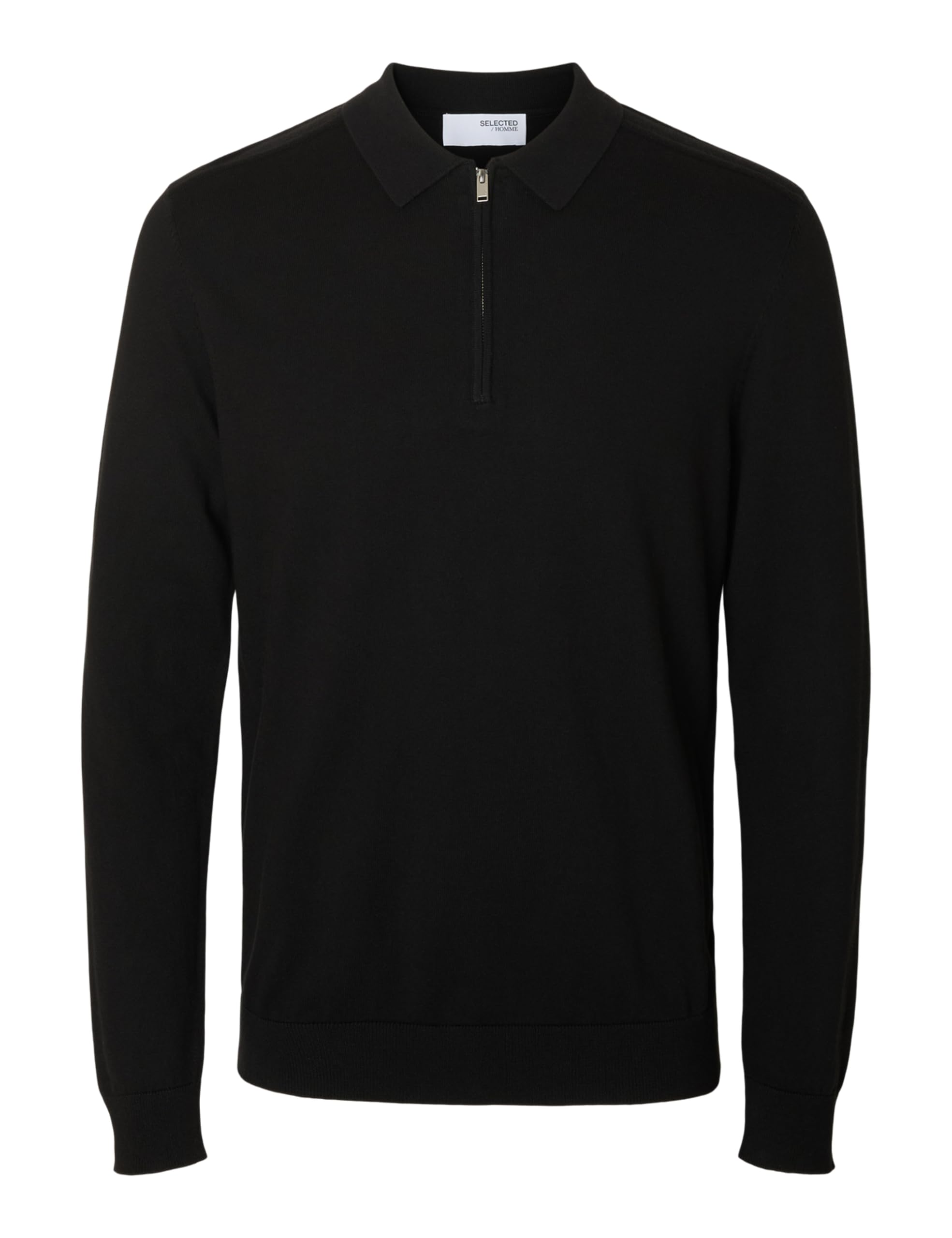 SELECTED HOMME Male Langarm-Poloshirt Strick