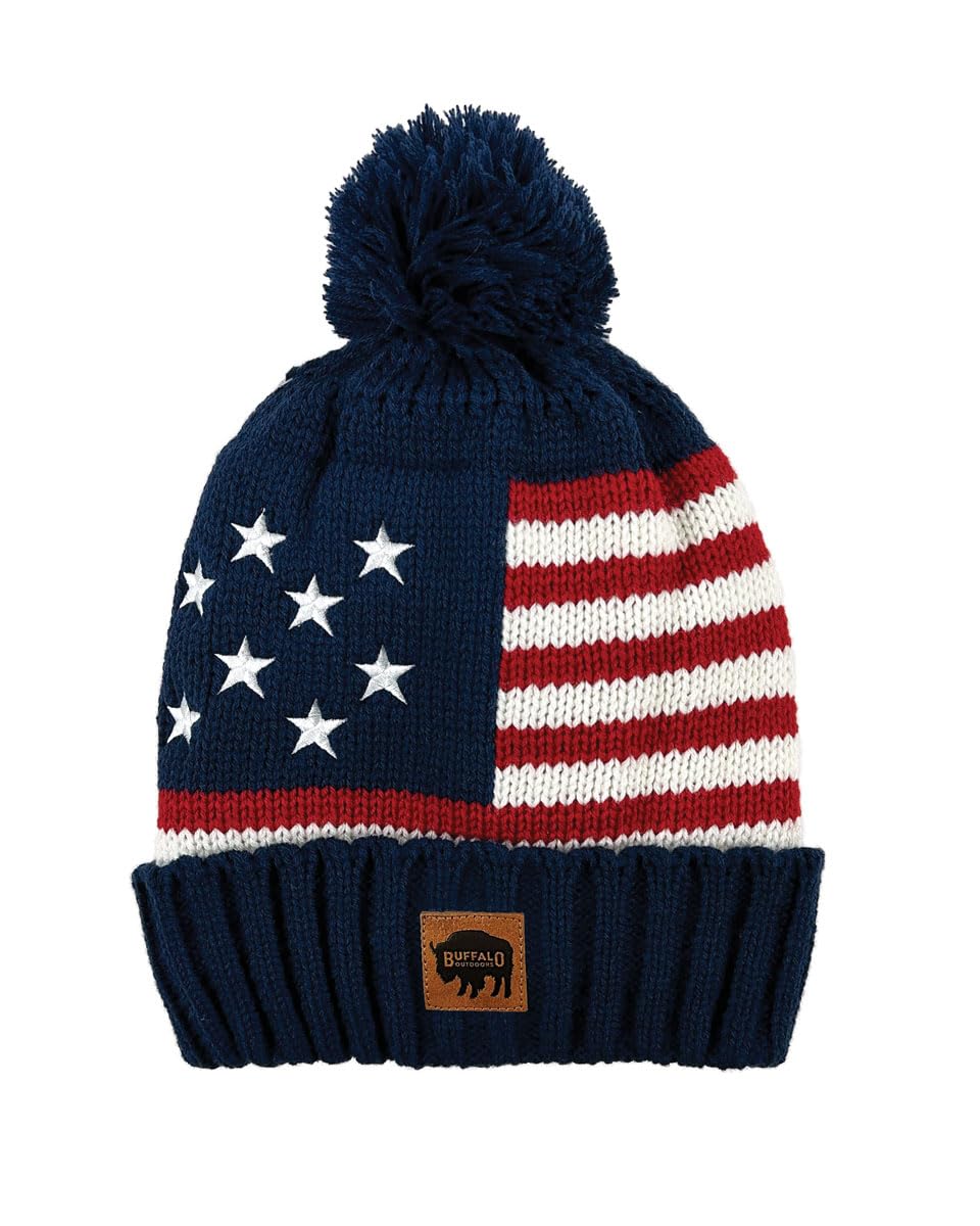 Buffalo Outdoors® Workwear Unisex Americana Knit Pom Hat