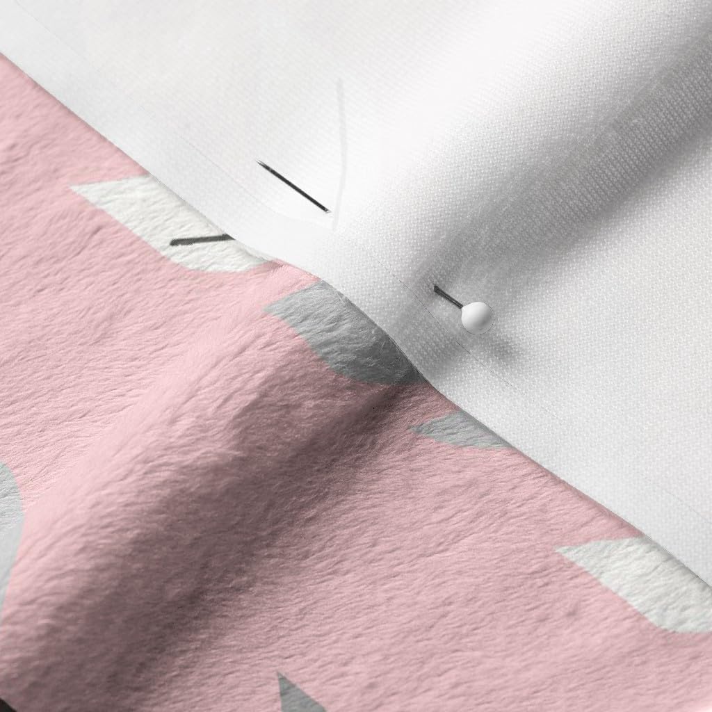 Spoonflower Fabric - Arrow Feathers Pink Arrows Grey Girl Woodland Nursery Printed on Minky Fabric by The Yard - Sewing Baby Blankets Quilt Backing Plush
