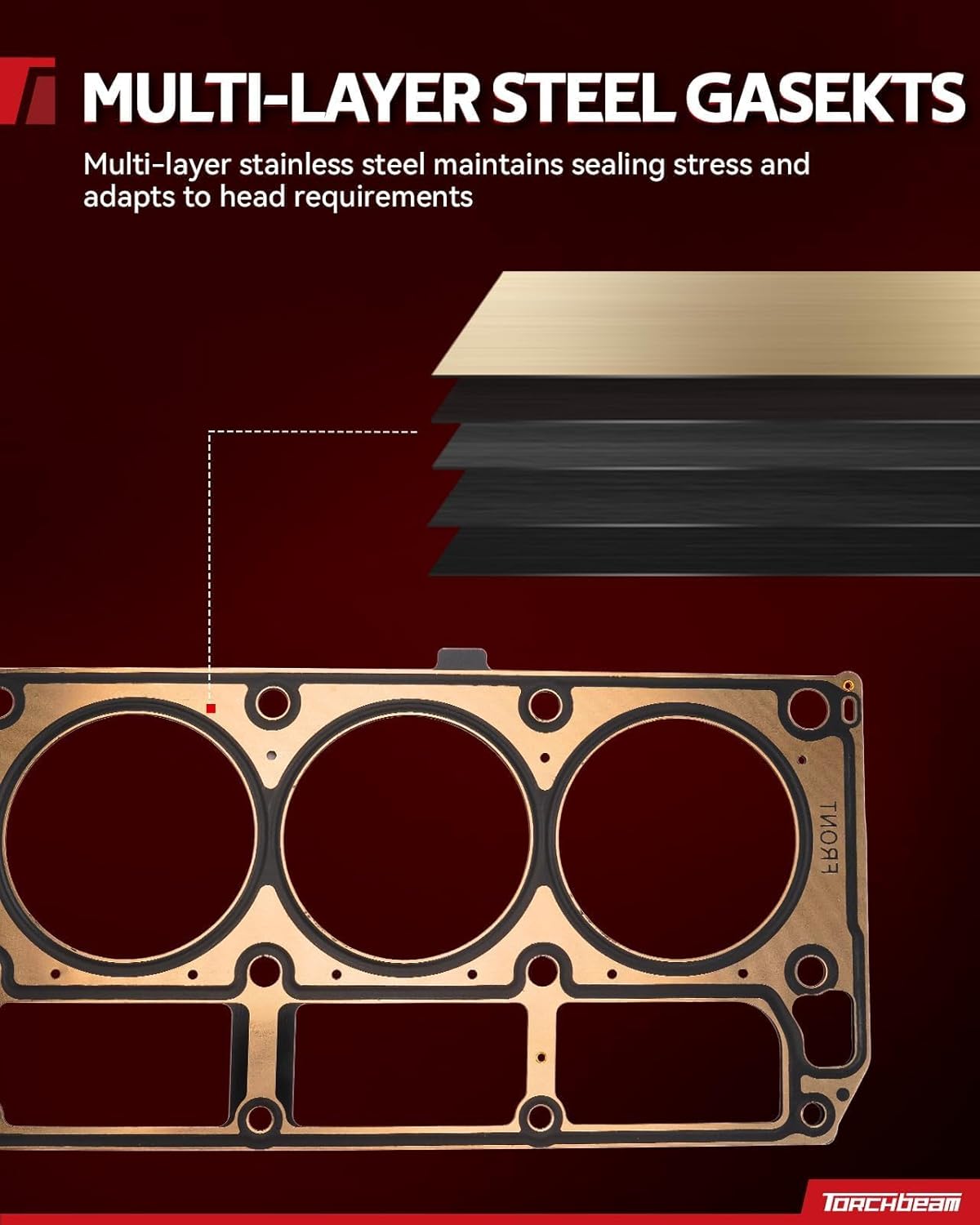 Torchbeam Head Gasket Kit, Engine Cylinder Head Gasket Set Fit for Nissan Frontier 2005-2019, Pathfinder 2005-2012, Xterra 2005-2015, NV2500/NV1500/NV3500 2012-2020, Equator 2009-2012 4.0L, HS26370PT