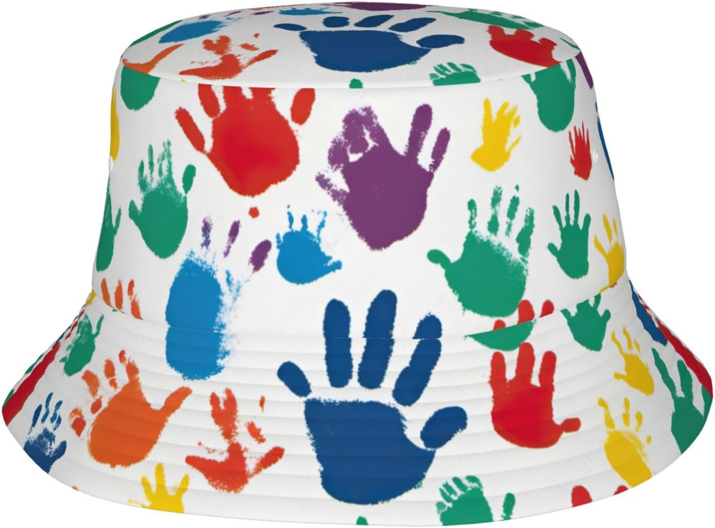 Hand Print Print Sun Hat Outdoor Fisherman Cap Summer Bucket Hat Beach for Men Women Black