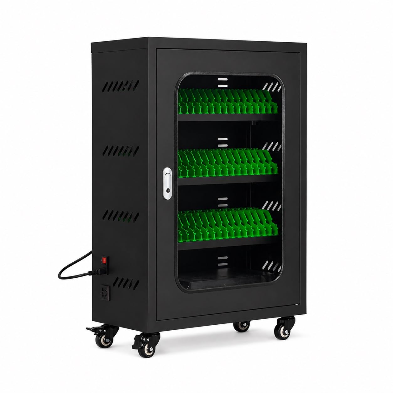 Armadio di Custodia e Ricarica per Telefoni con Chiusura e Sistema USB | Ideale per aziende,scuole,ospedali,biblioteche ed enti pubblici con dispositivi condivisi(Black,60 Slots)