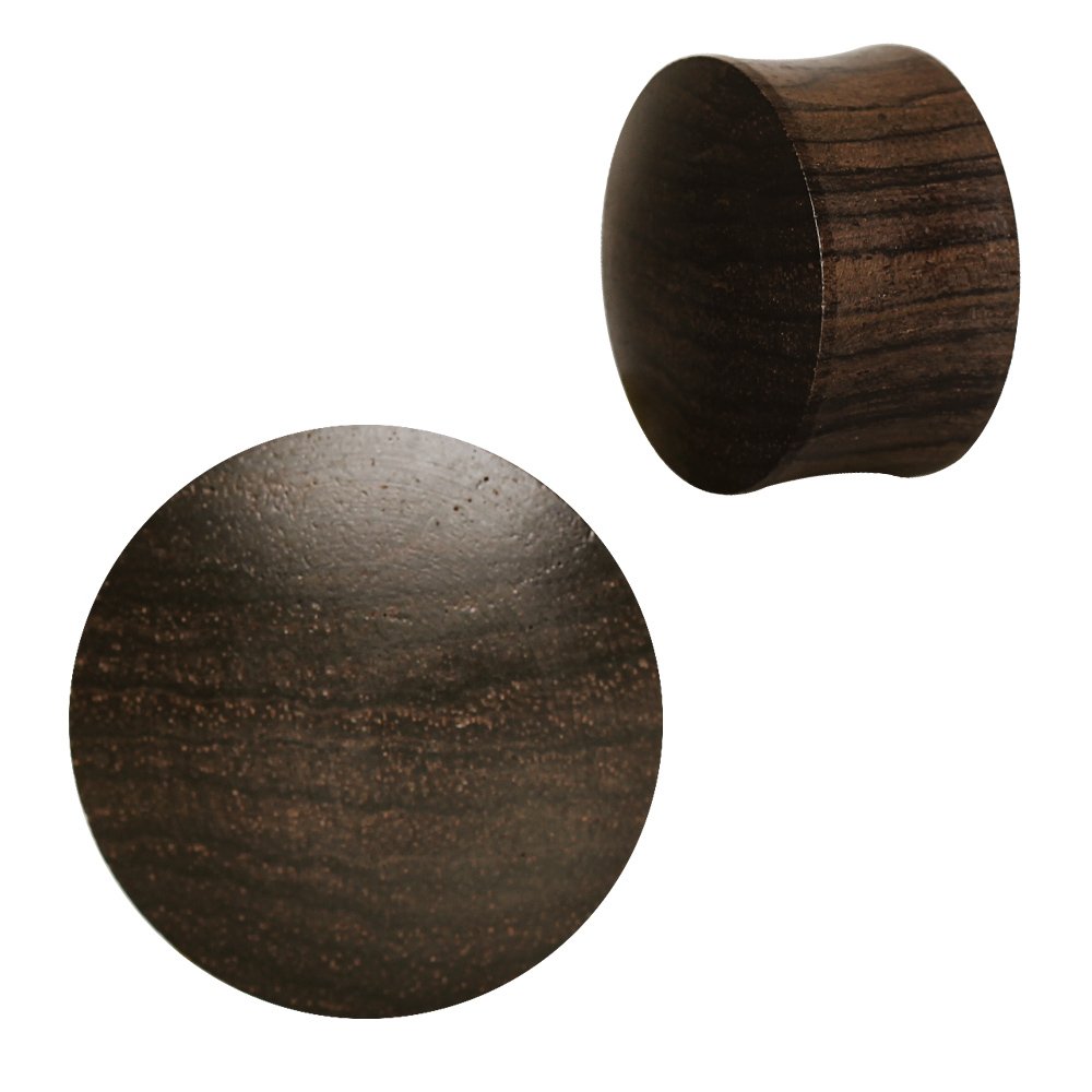 Pierced Owl - Organic Ebony Wood Double Flared Saddle Plugs, Sold as a Pair