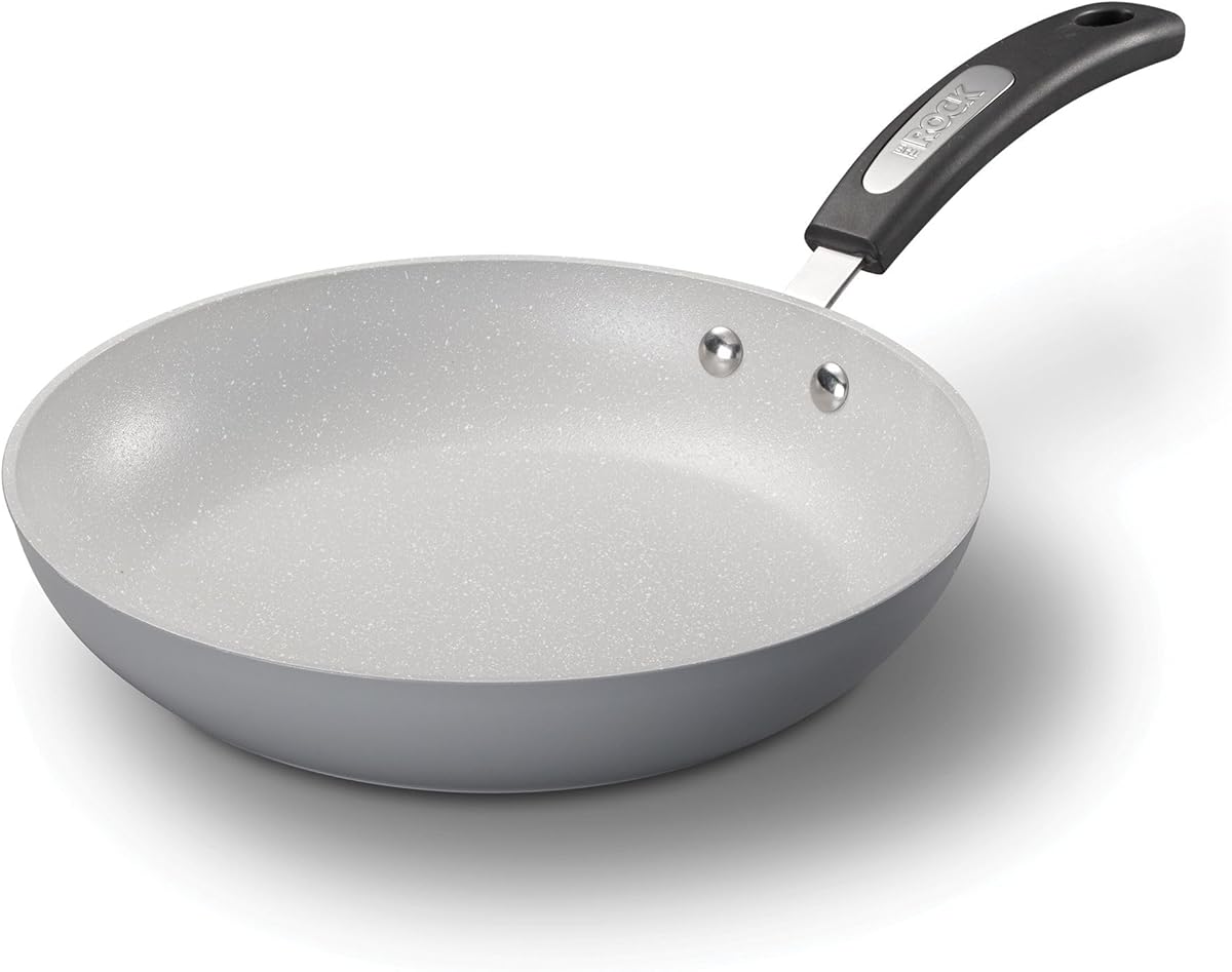 Starfrit The Rock Terra 24cm (9,5'') Ceramic Non-Stick Fry Pan - Thick Aluminium Base - PFOA Free - Easy to Clean - Grey