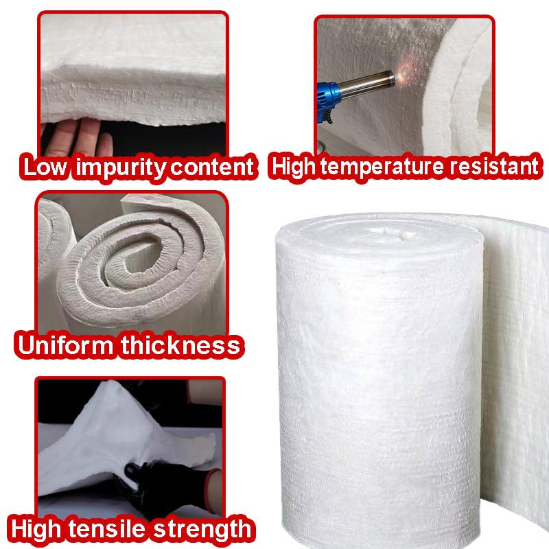 Laine de céramique,1*0.6m Rouleau D'isolation Ignifuge,résistant aux hautes températures jusqu'à 1430°C,6mm,10mm,20mm,30 mm,40mm,50mm,convient pour les lave-vaisselle,l'isola(Size:20mm (0.79"))