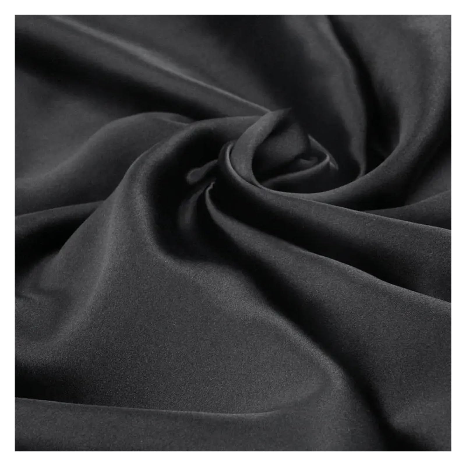 Silk Fabric 19 Momme Satin Plain Dyed Multicolor 1-1.5 Meters for Sewing(Black,1 Meter)