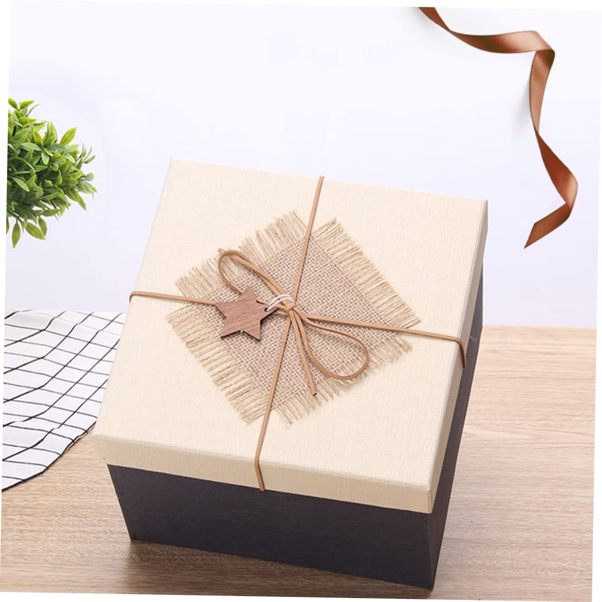 COLLBATH 1stück Quadratische Geschenkverpackung Box Für Kleidung Schals Und Bücher Pappschachtel Mit Band Für Geburtstagsgeschenke Handgefertigte Geschenkverpackung